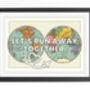 'Let's Run Away Together' World Map Print, thumbnail 3 of 4