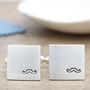 Personalised Moustache Cufflinks And Tie Clip Set, thumbnail 5 of 11
