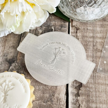 Personalised Teacher Thank You Cupcake Icing Stamp, 5 of 6