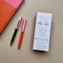 Colour Block Pens Red Orange And Emerald Set Of Two, thumbnail 1 of 2