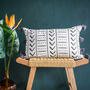 Uma Recycled Cotton Rectangle Cushion In Charcoal, thumbnail 1 of 3