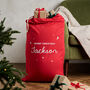 Starry Personalised Red Or Navy Christmas Sack, thumbnail 1 of 2
