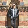 Luxury Leather Sheepskin Biker Black Jacket, thumbnail 3 of 6