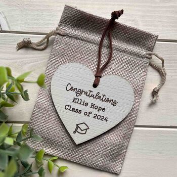 Personalised Congratulations Class Of Wooden Heart Sign, 2 of 3