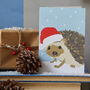 Christmas Hedgehog With Santa Hat Card, thumbnail 1 of 2