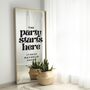 Wedding Welcome Sign Sticker – Party Starts Here, thumbnail 1 of 8