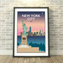 Statue Of Liberty, New York City, USA Dawn/Night Print, thumbnail 2 of 6