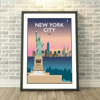 Statue Of Liberty, New York City, USA Dawn/Night Print, 2 of 6