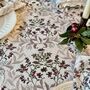 Luxury Heavy Linen Feel Tablecloth Christmas Ivy White And Gold, thumbnail 5 of 5