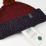 T Lab Bob Red Donegal Wool Bobble Beanie Hat, thumbnail 3 of 9
