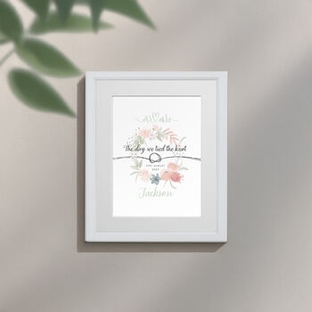 Personalised Anniversary “The Day We Tied The Knot” Framed Print, 8 of 10