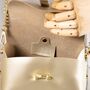 Gold Small Evening Chain Strap Handbag, thumbnail 3 of 10