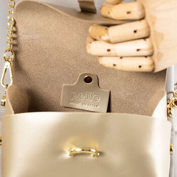 Gold Small Evening Chain Strap Handbag, 3 of 10