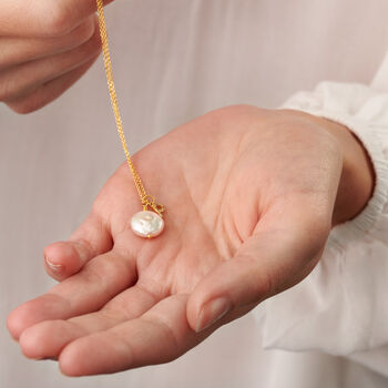 Diamond Initial Necklace And Cream Freshwater Pearl, 7 of 7