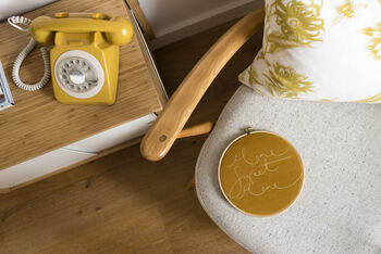 'Home Sweet Home' Mustard Velvet Decorative Hoop, 3 of 4