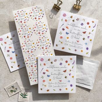 Pressed Wildflowers Seed Packet Wedding Favours, 2 of 9