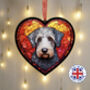 Bedlington Terrier Stained Glass Effect Heart Suncatcher, thumbnail 1 of 6