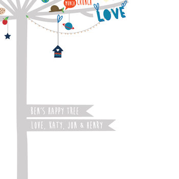 Personalised Baby Boy Happiness Tree Canvas, 7 of 7