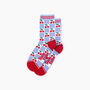 Cherry Checkerboard Bamboo Socks In Blue, thumbnail 4 of 4