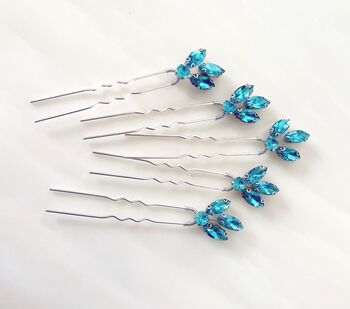 Bright Blue Hair Pins, 2 of 3