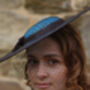 Modern Boater Hat In Black And Turquoise 'Allegra', thumbnail 7 of 12