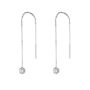 Sterling Silver Chain Solitaire Earring, thumbnail 4 of 5