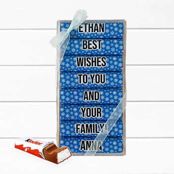 Happy Holidays Personalised Christmas Kinder Chocolate Gift, 4 of 10