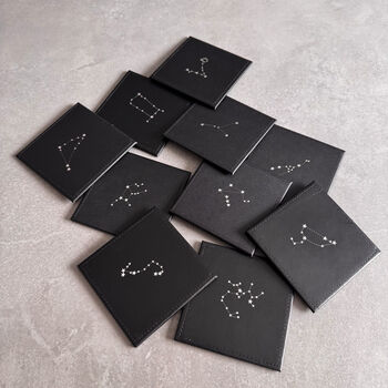 Zodiac Leather Coaster – Star Sign Gift For Him Or Her, 5 of 12