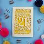 Personalised 21st Birthday Card Papercut Flower Design, thumbnail 5 of 11