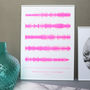 Stencil Printed Favourite Song Soundwave Print, thumbnail 1 of 7