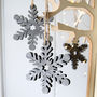 Grey Snowflake Hanging Decoration, thumbnail 2 of 3