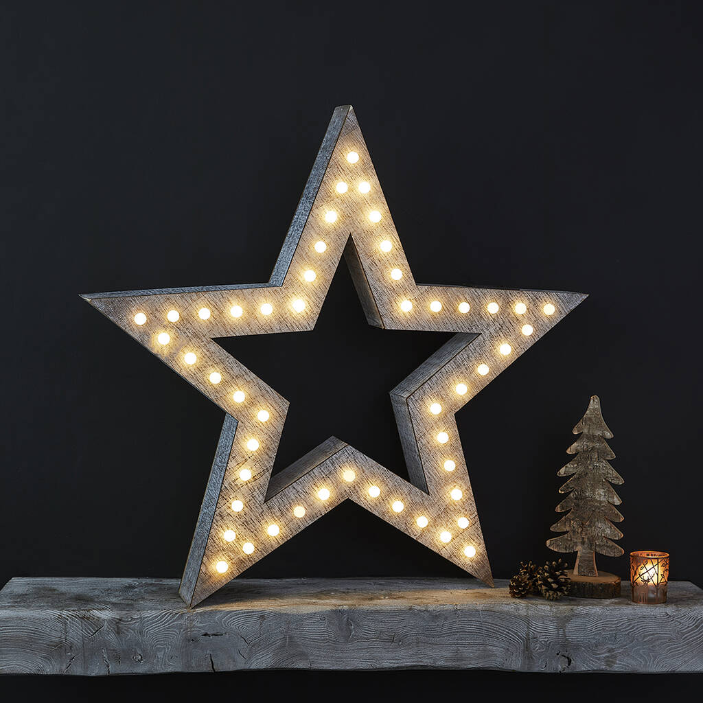 light up wooden star