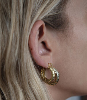 Mini Chateau Hoops Gold Plated, 7 of 10