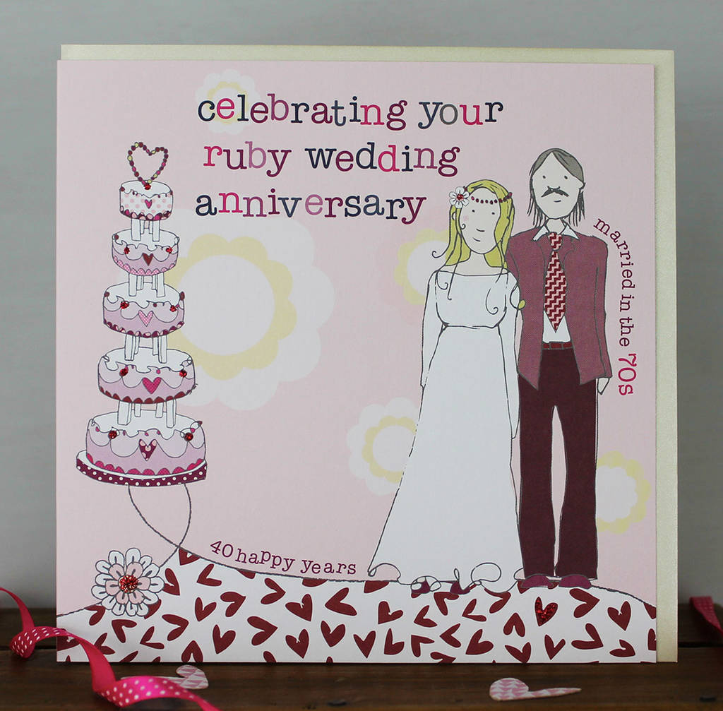 40th Wedding Anniversary Card By Molly Mae Notonthehighstreet