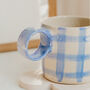 Saffi Line And Speckled Handmade Round Handled Mug, thumbnail 4 of 8