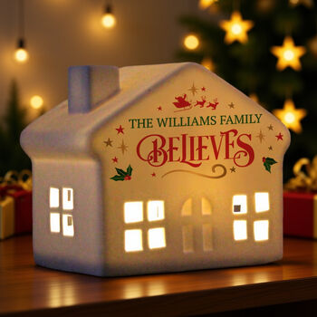 Personalised Believe In Christmas LED House, 4 of 5