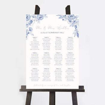 Farmhouse Blue Personalised Wedding Table Plan, 2 of 3