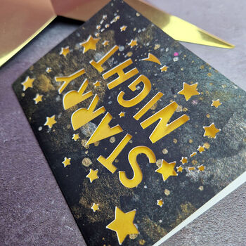 Starry Night Celestial Paper Cut Christmas Card, 4 of 6