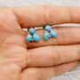 Turquoise Silver Stud Earrings Set: December Birthstone, thumbnail 1 of 4
