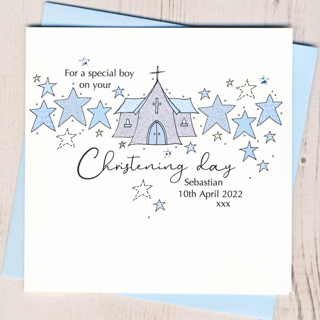 Personalised Boy's Christening Card