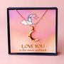 Love You To The Moon Gold Plated Moon Necklace, thumbnail 1 of 10