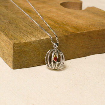 Sterling Silver Birdcage Heart Necklace, 3 of 3