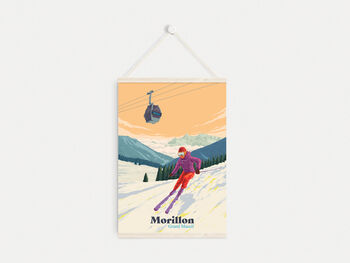 Morillon Ski Resort France Travel Poster Art Print, 6 of 8