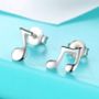 Sterling Silver Musical Note Stud Earrings, thumbnail 1 of 4