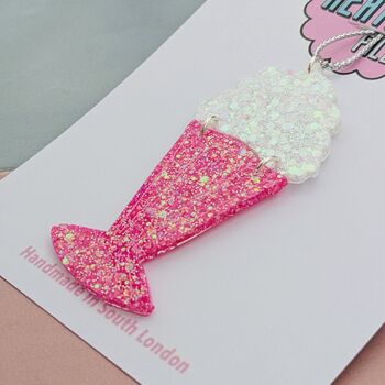 Pink Retro Milkshake Glitter Resin Christmas Decoration, 4 of 4