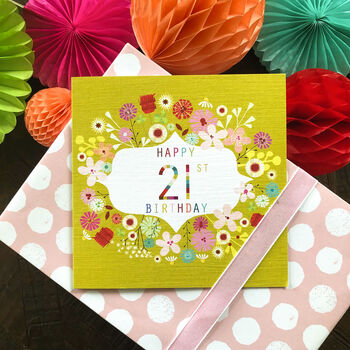 Floral 21st Birthday Card, 5 of 5