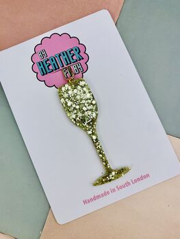 Champagne Flute Christmas Tree Decoration / Engagement Gift For Couple / Married First Christmas Bauble / New Home Keepsake Ornament, 5 of 5