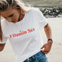 'Vitamin Sea' Slogan T Shirt In Yellow, thumbnail 4 of 6