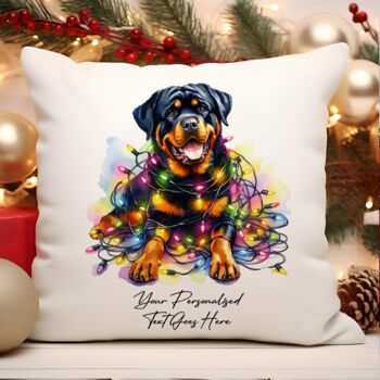 Personalised Rottweiler In Christmas Lights, 10 of 10