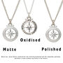 Travel Safe Outline Compass St Christopher Necklace, thumbnail 9 of 12
